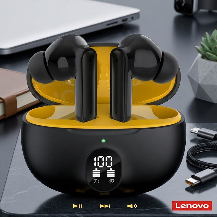 Lenovo Wireless Gaming Bluetooth Headphones – Over-Ear Headset with Deep Bass & Low Latency