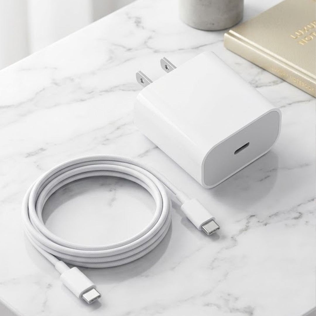 20W USB-C PD iPhone Charger with Lightning Cable – 2-Pin Fast Charging Adapter