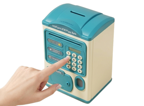 Electronic ATM Piggy Bank for Kids – Password & Fingerprint Money Saving Box