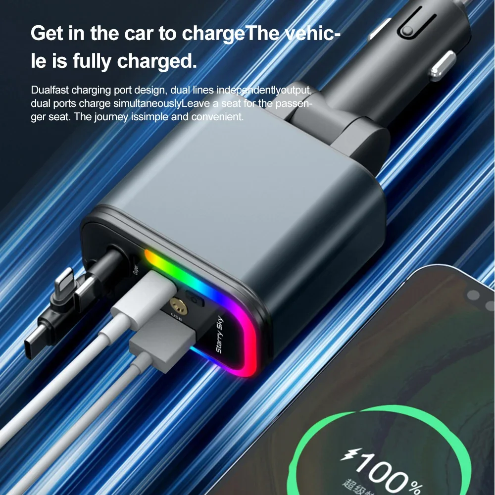 Choetech TC0033 105W Fast Car Charger USB-C + USB-A – Ultra Power Vehicle Charger