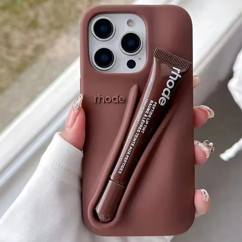 Lip Gloss Holder Phone Case for iPhone 11–17 Pro Max – Stylish Case with Lipgloss