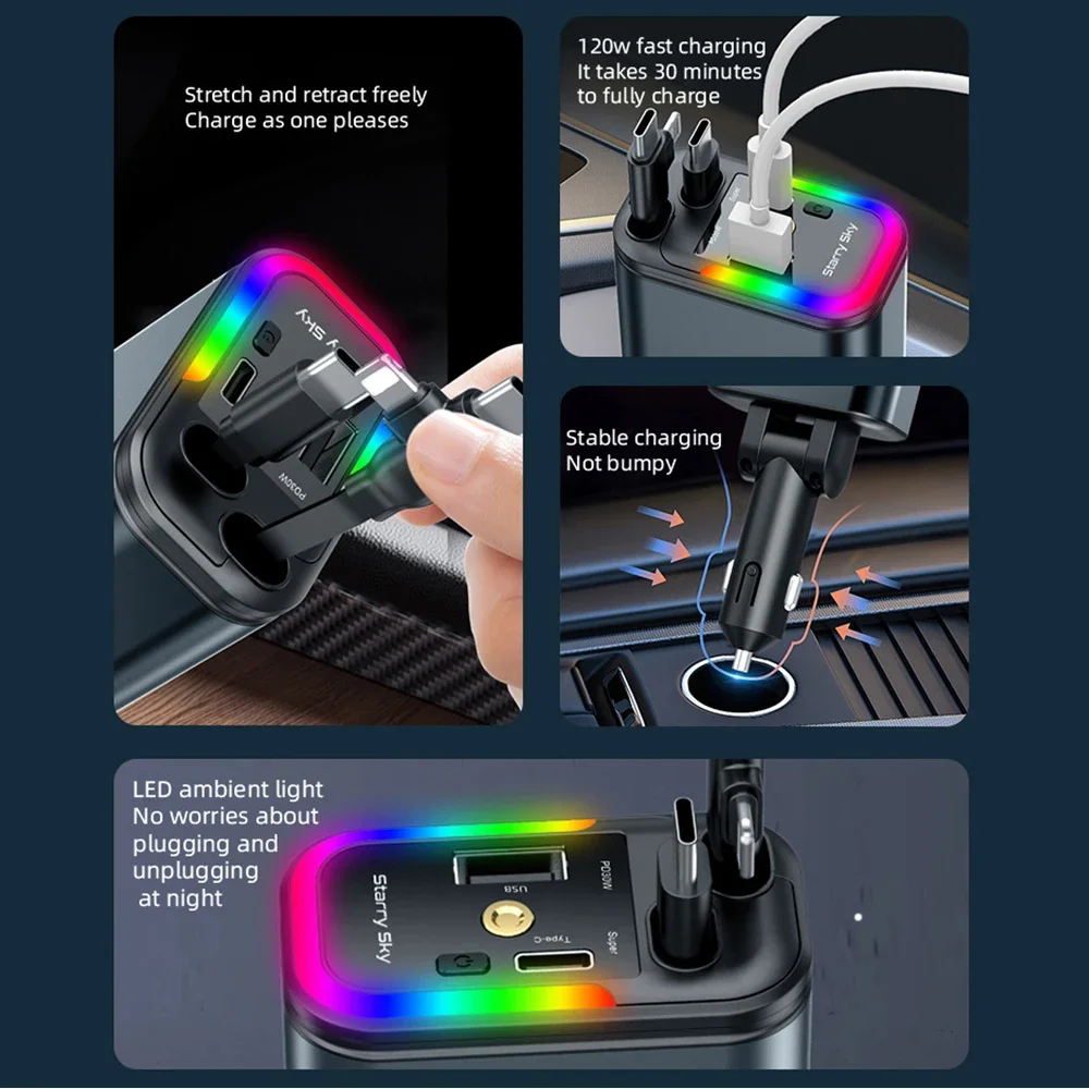 Choetech TC0033 105W Fast Car Charger USB-C + USB-A – Ultra Power Vehicle Charger