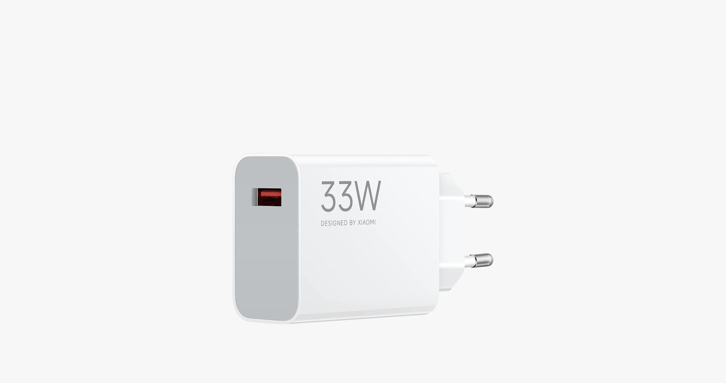 33W Fast Charger EU Plug with Type-C Cable – Quick Charge Adapter for Smartphones