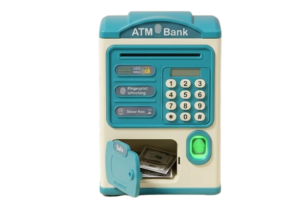 Electronic ATM Piggy Bank for Kids – Password & Fingerprint Money Saving Box