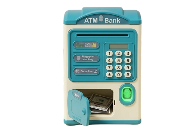 Electronic ATM Piggy Bank for Kids – Password & Fingerprint Money Saving Box