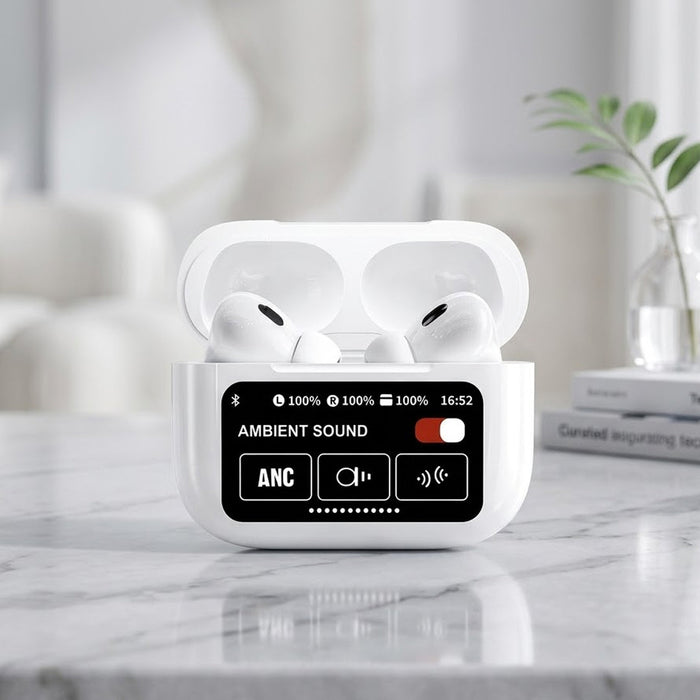 Touch Screen Smart TWS Wireless Earbuds – Bluetooth Earphones with Display Charging Case