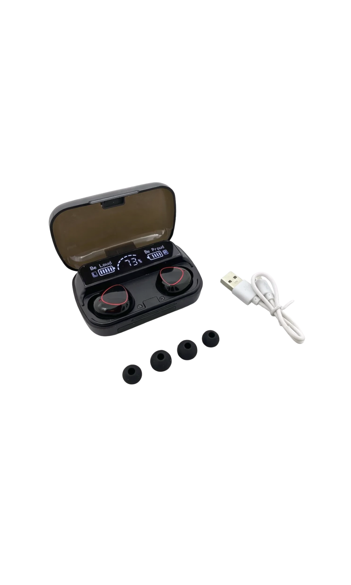 M10 TWS Wireless Bluetooth Earbuds – Deep Bass, Touch Control & Charging Case