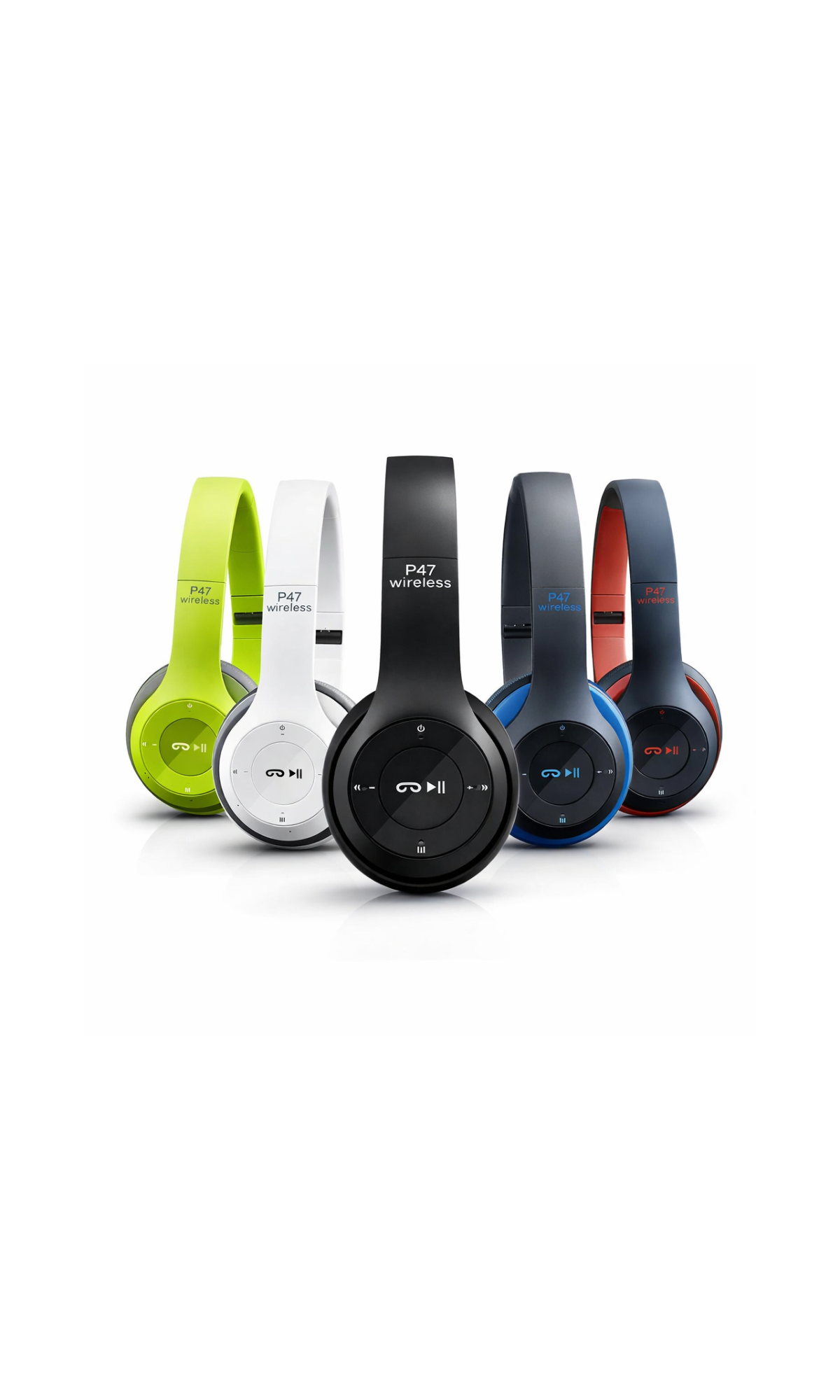 P47 Wireless Bluetooth Stereo Headphones – Over-Ear Deep Bass Headset with Mic