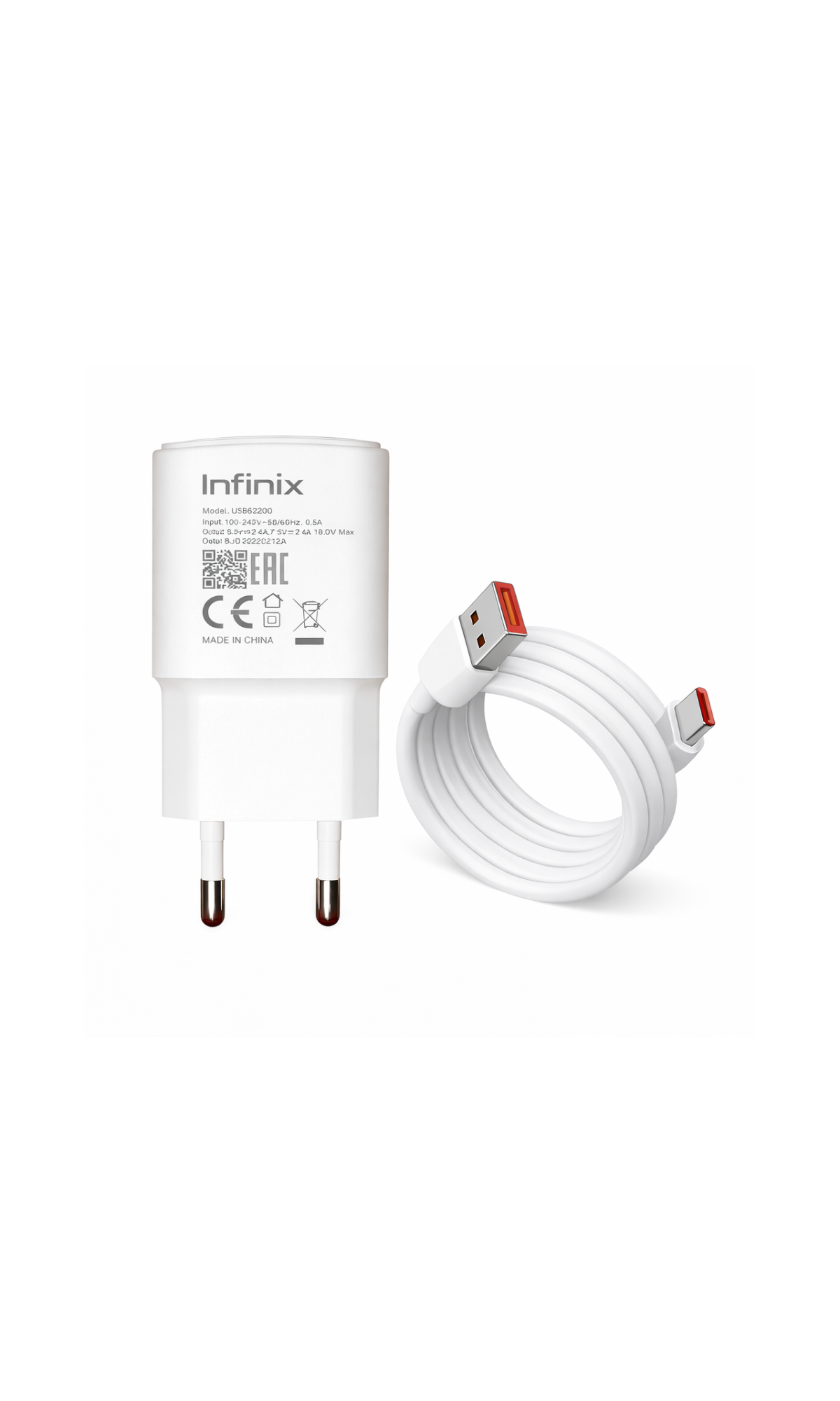 18W Fast Charger Type-C Adapter with Cable – Compact Quick Charge Wall Charger