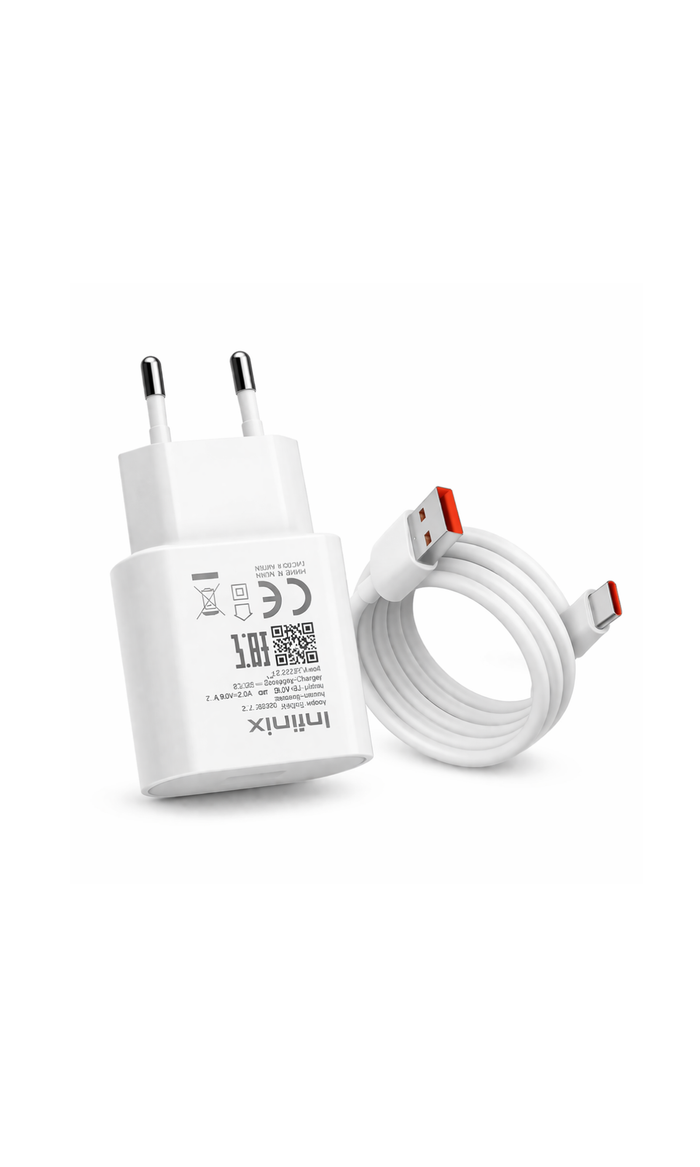 18W Fast Charger Type-C Adapter with Cable – Compact Quick Charge Wall Charger