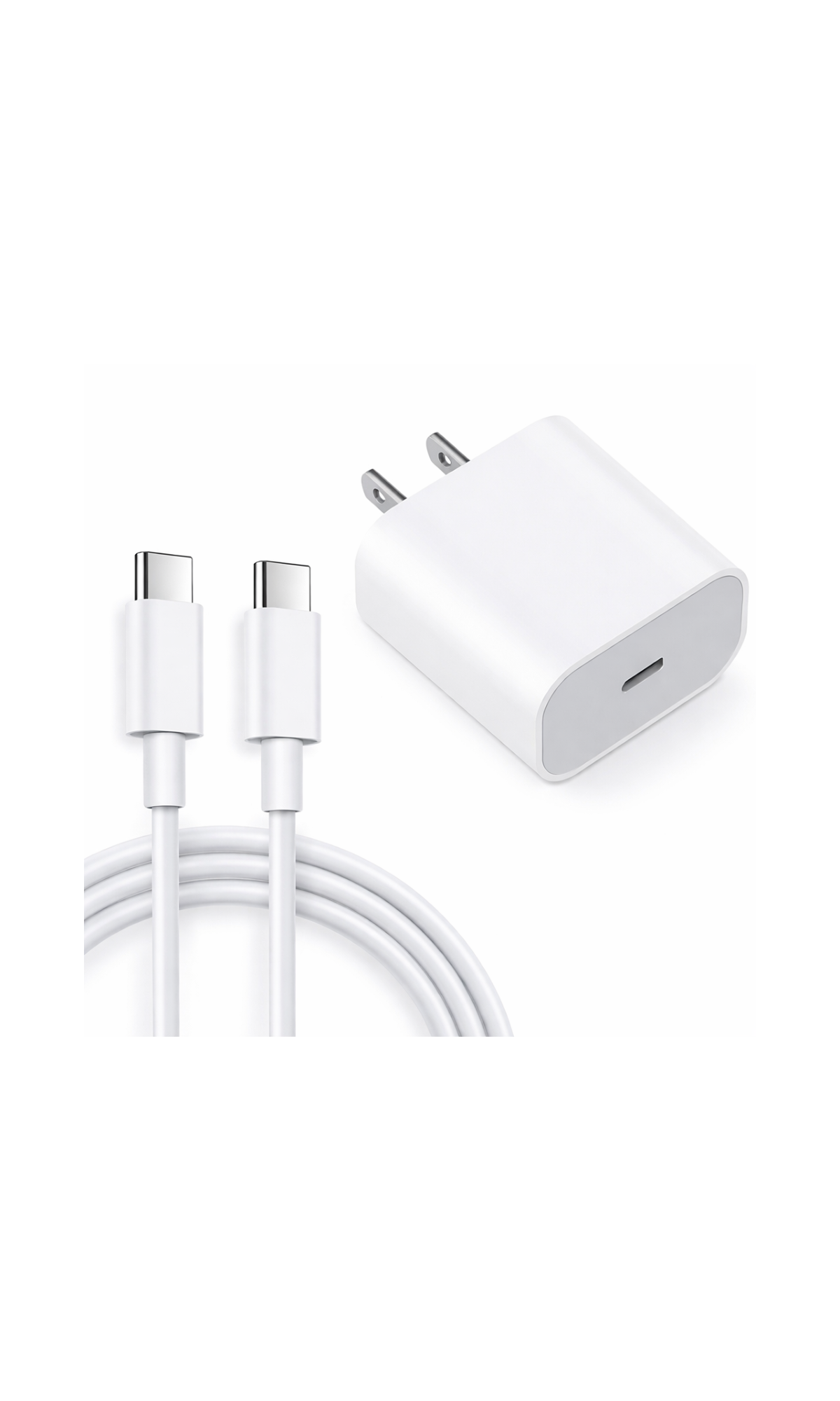 20W USB-C PD iPhone Charger with Lightning Cable – 2-Pin Fast Charging Adapter