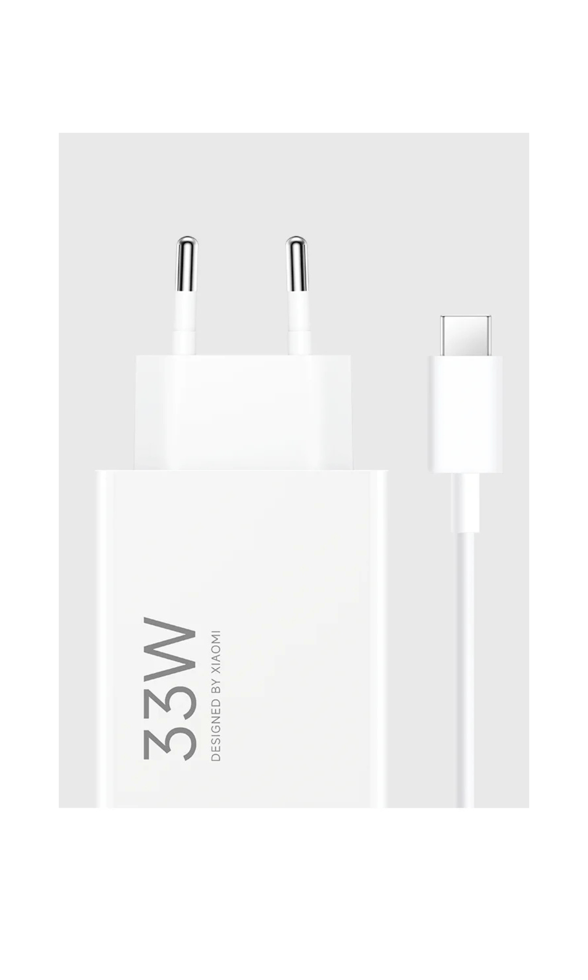 33W Fast Charger EU Plug with Type-C Cable – Quick Charge Adapter for Smartphones
