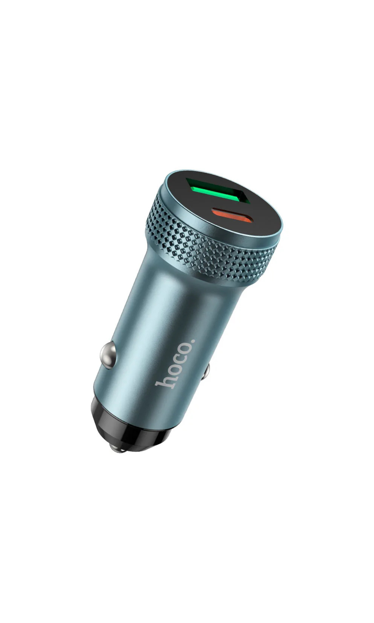 Hoco Z49B 38W Fast Car Charger – Aluminum PD + QC Dual Port Adapter