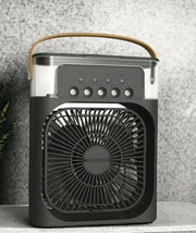 Portable Mini Air Cooler Fan – USB Mist Humidifier with LED Light & 3-Speed Control