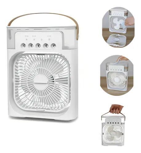 Portable Mini Air Cooler Fan – USB Mist Humidifier with LED Light & 3-Speed Control