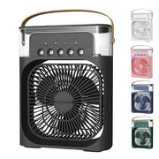 Portable Mini Air Cooler Fan – USB Mist Humidifier with LED Light & 3-Speed Control