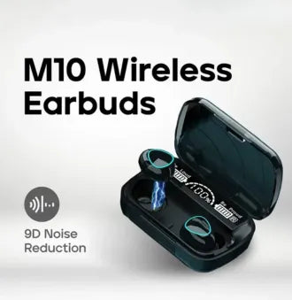 M10 TWS Wireless Bluetooth Earbuds – Deep Bass, Touch Control & Charging Case