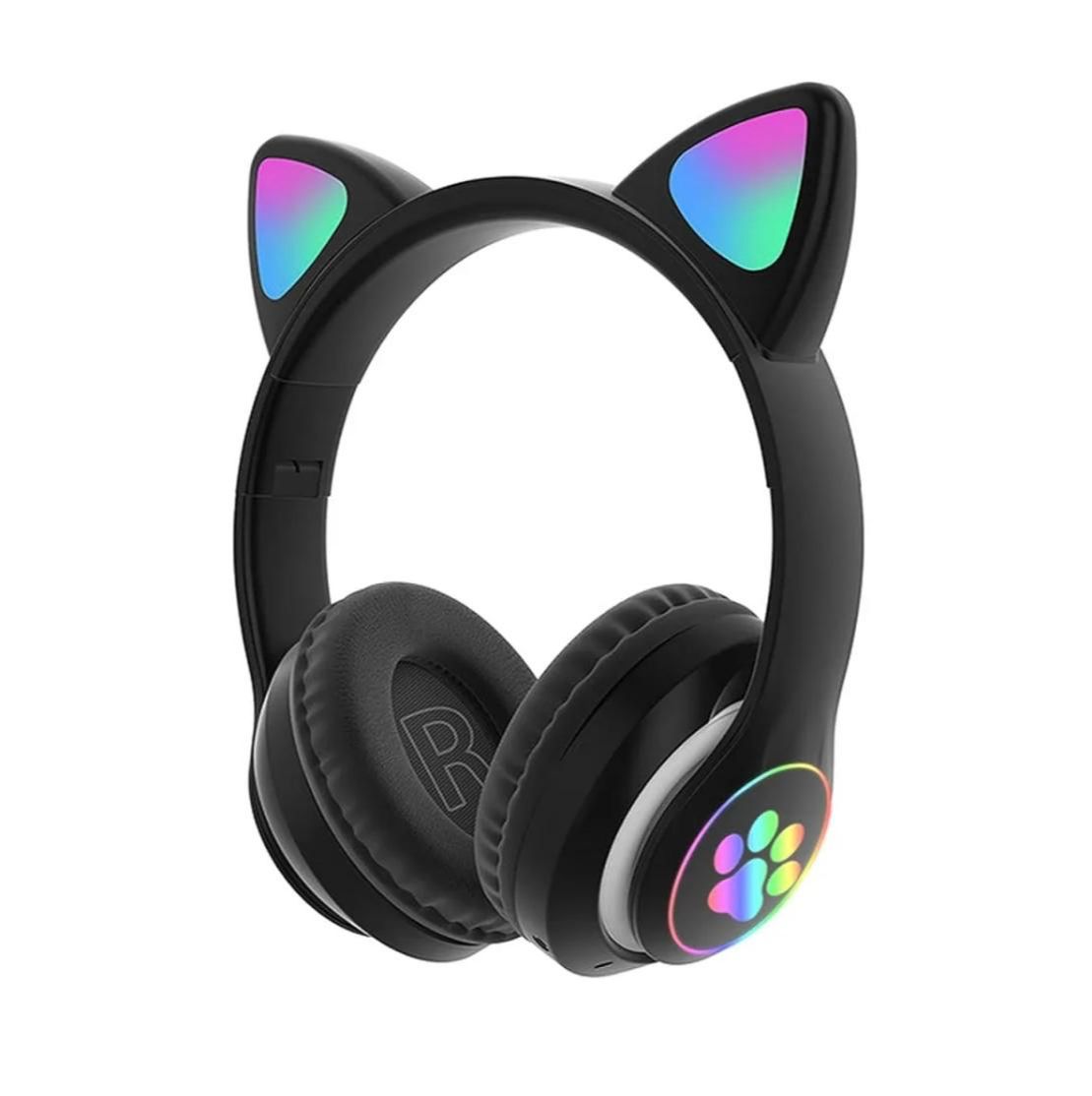 STN-28 Cat Wireless Bluetooth Headphones – LED Light Kids Headset with Mic & Deep Bass