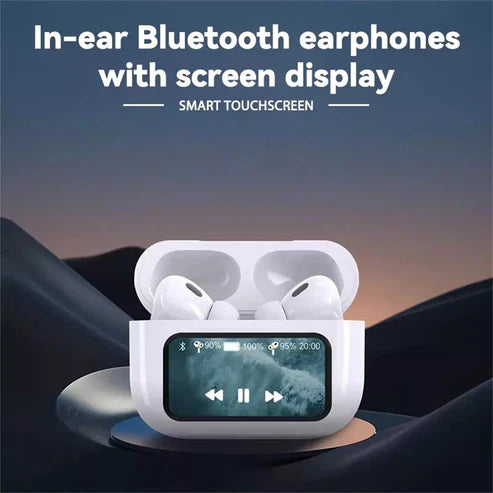 Touch Screen Smart TWS Wireless Earbuds – Bluetooth Earphones with Display Charging Case